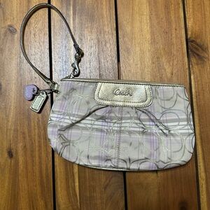 Coach Vintage Lavender Tartan Wristlet